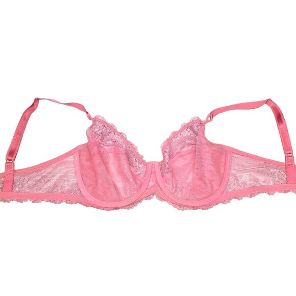 2 Wacoal Sexy Lace Underwire Bra 36D Sheer Pink Silver Blue Floral Lingerie 36 D - Picture 14 of 16